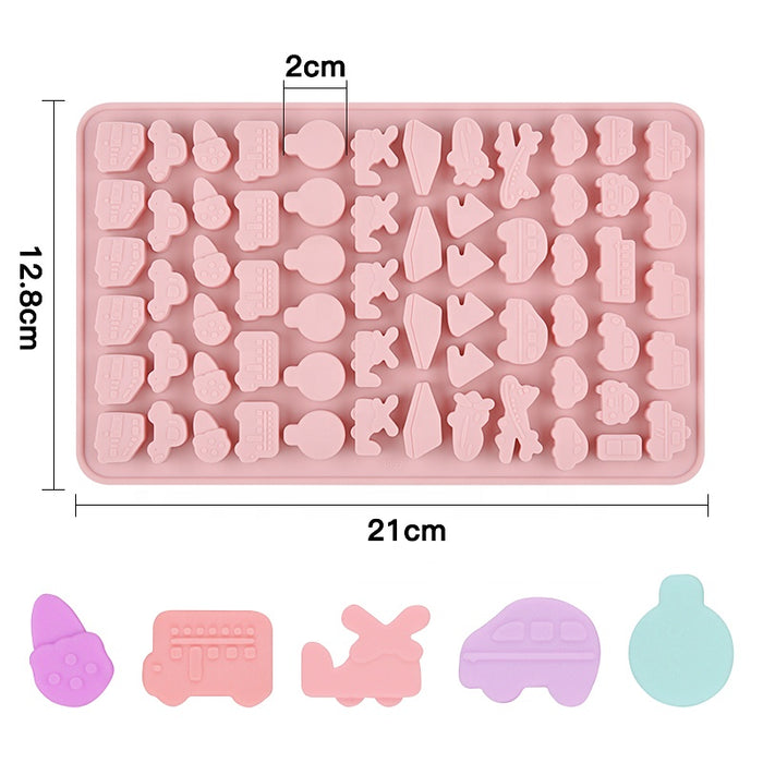 Silicone mould gummy, Transport, Car, air plane, air balloon and bus