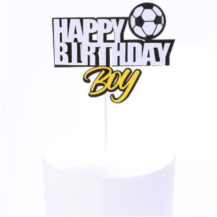 Happy Birthday boy cardboard cake topper