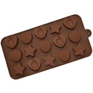 Nr1, Silicone mould chocolate truffle, Heart, shell and star