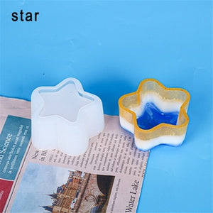 Pendant  soft silicone mould for resin jewelry, star 6x5cm