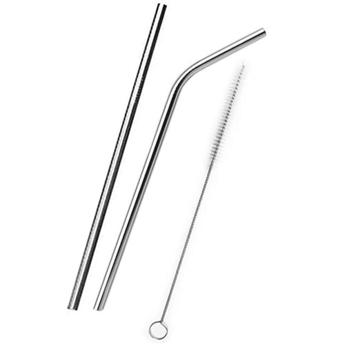 Metal straw, 2 per pack with cleaning brush