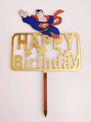 Nr281 Acrylic Cake Topper Happy Birthday Small Superman