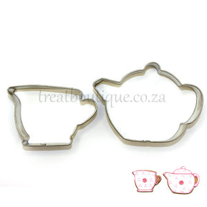 Treat Boutique Metal Cookie Cutter Tea Pot and Cup