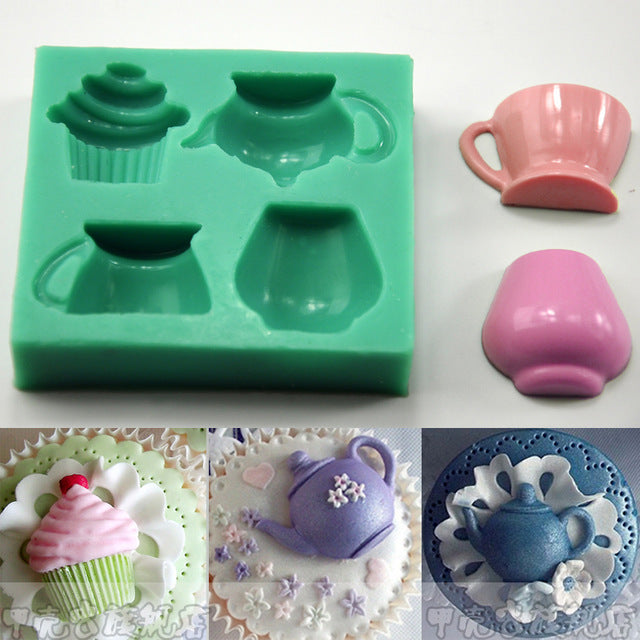 Silicone Mould Cupcake and Teapot
