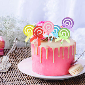 Red Lollipop Cardboard Cake Topper