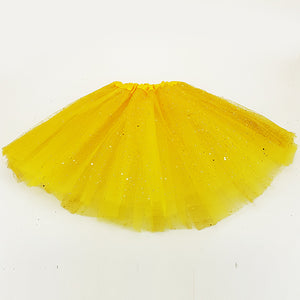 30cm Kiddies Tutu Skirt Yellow Glitter