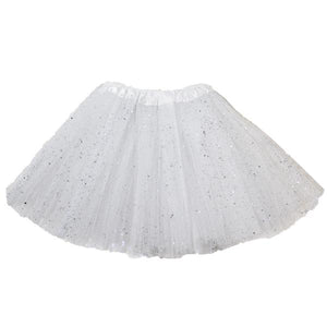 30cm Tutu Skirt White with Glitter Kiddies