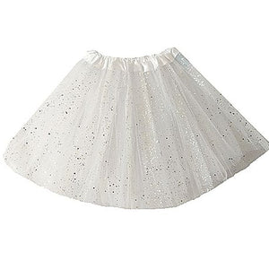 60cm Adult Lady Tutu Skirt White With Glitter