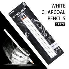 White Charcoal Pencils 3 piece Medium