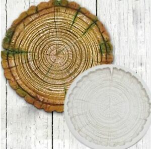 Silicone mould bark tree slice log, 12cm depth 1cm