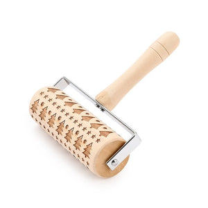 Wooden Embossed Rolling Pin Christmas Tree
